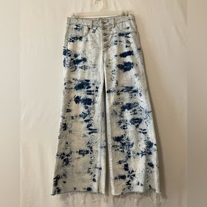Tractr Wide Leg Jeans 4/27 tie dye